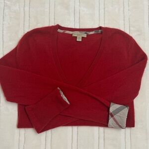 Burberry Brit Red V-Neck Sweater – XS